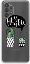 Case Company® - Hoesje geschikt voor Samsung Galaxy A13 4G hoesje - Hey you cactus - Soft Cover Telefoonhoesje - Bescherming aan alle Kanten en Schermrand