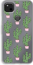 Case Company® - Hoesje geschikt voor Google Pixel 4a hoesje - Cactus Lover - Soft Cover Telefoonhoesje - Bescherming aan alle Kanten en Schermrand