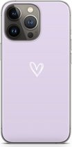 Case Company® - Hoesje geschikt voor iPhone 13 Pro hoesje - Klein hartje paars - Soft Cover Telefoonhoesje - Bescherming aan alle Kanten en Schermrand