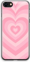 Case Company® - Hoesje geschikt voor iPhone 8 hoesje - Hart Roos - Soft Cover Telefoonhoesje - Bescherming aan alle Kanten en Schermrand