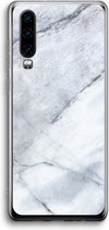 Case Company® - Hoesje geschikt voor Huawei P30 hoesje - Witte marmer - Soft Cover Telefoonhoesje - Bescherming aan alle Kanten en Schermrand