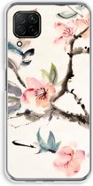 Case Company® - Hoesje geschikt voor Huawei P40 Lite hoesje - Japanse bloemen - Soft Cover Telefoonhoesje - Bescherming aan alle Kanten en Schermrand