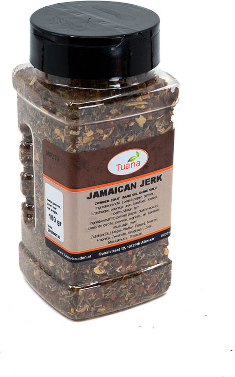 Goedkoopste Tuana Kruiden - Jamaican Jerk Kruiden - Strooibus 150 Gram - Kruiden Zonder Zout - MP-J-0004