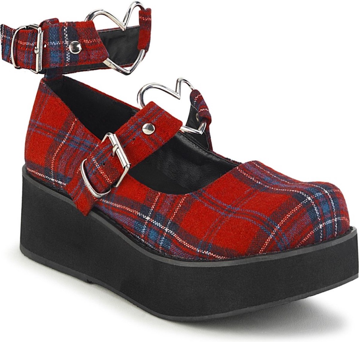 Demonia Plateau Sandaal 37 Shoes SPRITE 02 Rood Blauw