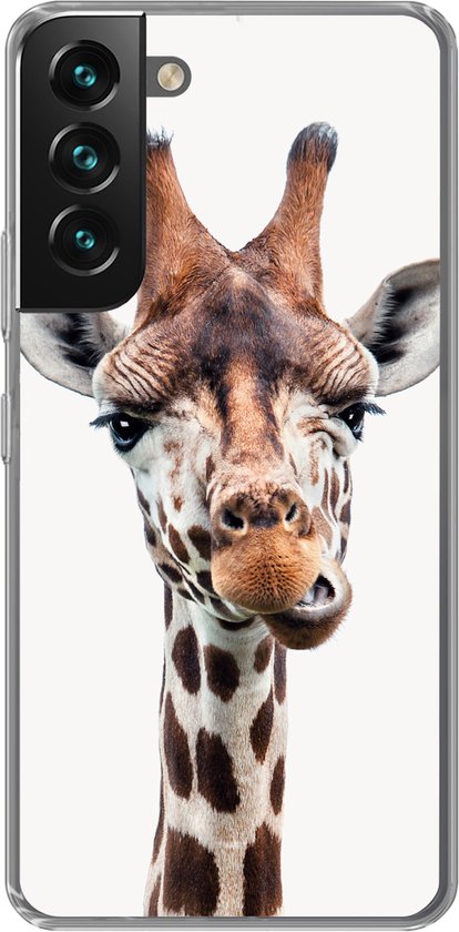 Coque Samsung Galaxy S22 - Chambre de Chambre de bébé - Girafe - Tête - Portrait - Gros plan - Chambre d'enfant - Chambre - Coque de téléphone en Siliconen -