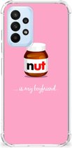 Silicone Hoesje Geschikt voor Geschikt voor Samsung Galaxy A23 Telefoonhoesje met doorzichtige rand Nut Boyfriend