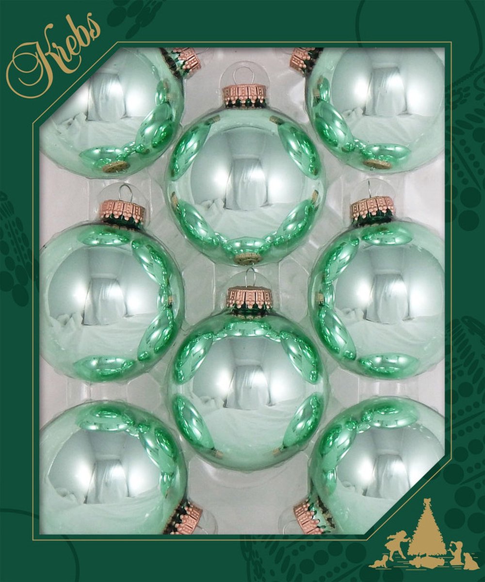 Bol.com Krebs Kerstballen - 8x st - mintgroen - 7 cm - glas - seafoam groen - kerstversiering aanbieding