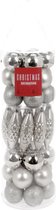 40x boules argentées / glaçons 6 et 12 cm - Brillant / mat / paillettes - Boules incassables plastique - Décorations d'arbre de Noël argent