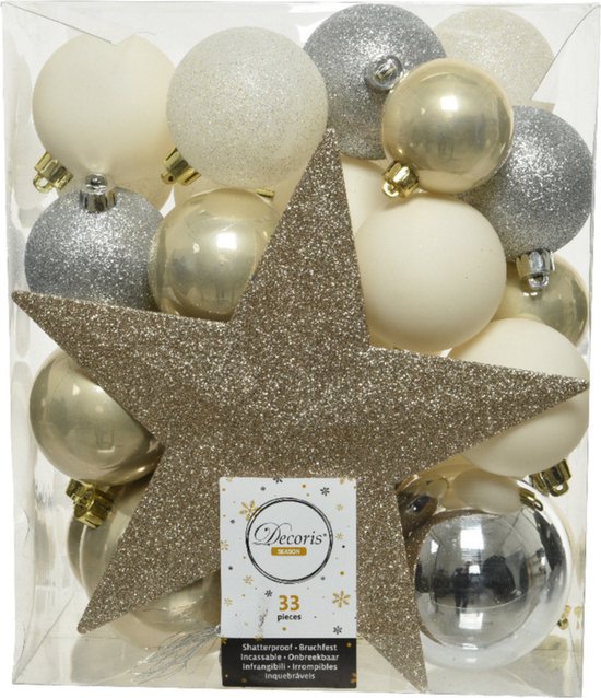 Kerstballen set 6-delig | espresso | kunststof/onbreekbaar | 8cm