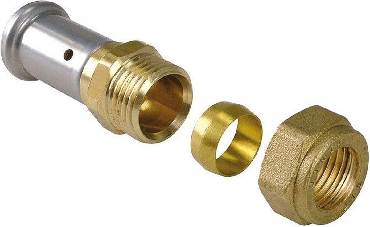 Henco Persfitting met 2 aansluitingen