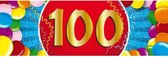 100 jaar leeftijd sticker 19 x 6 cm - 100 jaar verjaardag/jubileum versiering
