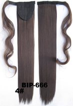 Wrap Around paardenstaart, ponytail hairextensions straight bruin - 4#