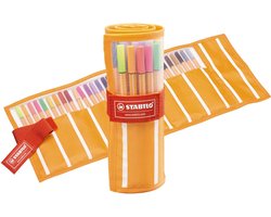 STABILO point 88 - Fineliner 0,4 mm - Rollerset - 30 stuks Etui - Met 25 standaard + 5 Neon Kleuren