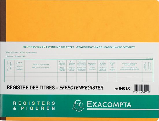 Registre des actions Exacompta BV