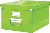 Leitz WOW Click & Store Middelgrote Kartonnen Opbergdoos Met Deksel - 28.1 x 37 Cm (BxD) - voor A4 Formaten - Ideaal voor Kantoor En Thuiswerken/Thuiswerkplek - Groen