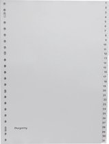 Pergamy tabbladen, ft A4, 23-gaatsperforatie, grijze PP, set 1-31 20 stuks