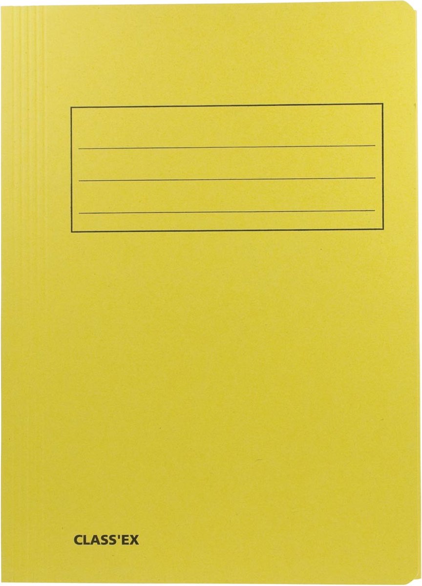 Class'ex dossiermap, 3 kleppen ft 23,7 x 32 cm (voor ft A4), geel 50 stuks
