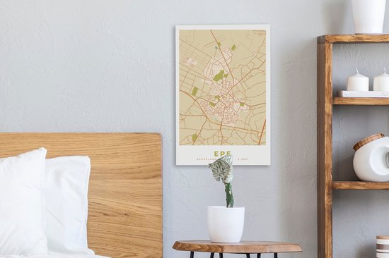 Tableau Toile Epe - Plan d'Etage - Plan de Ville - Carte - 20x30 cm - Décoration murale