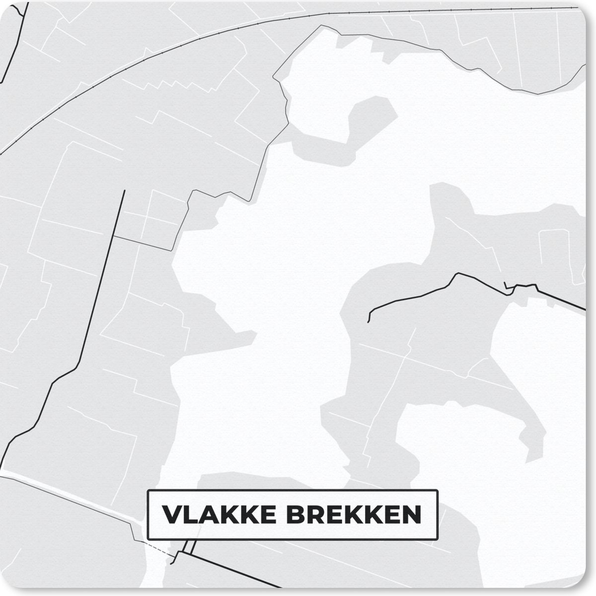 Muismat Klein - Nederland - Vlakke Brekken - Kaart - Plattegrond - Stadskaart - 20x20 cm