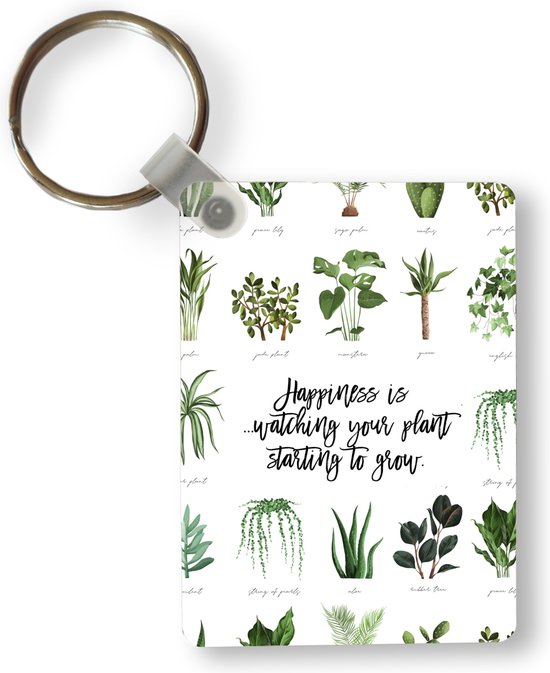 Porte-clés - Le Happiness, c'est... regarder ta plant commencer à pousser - Proverbes - Citations - Distribuer des cadeaux - Plastique