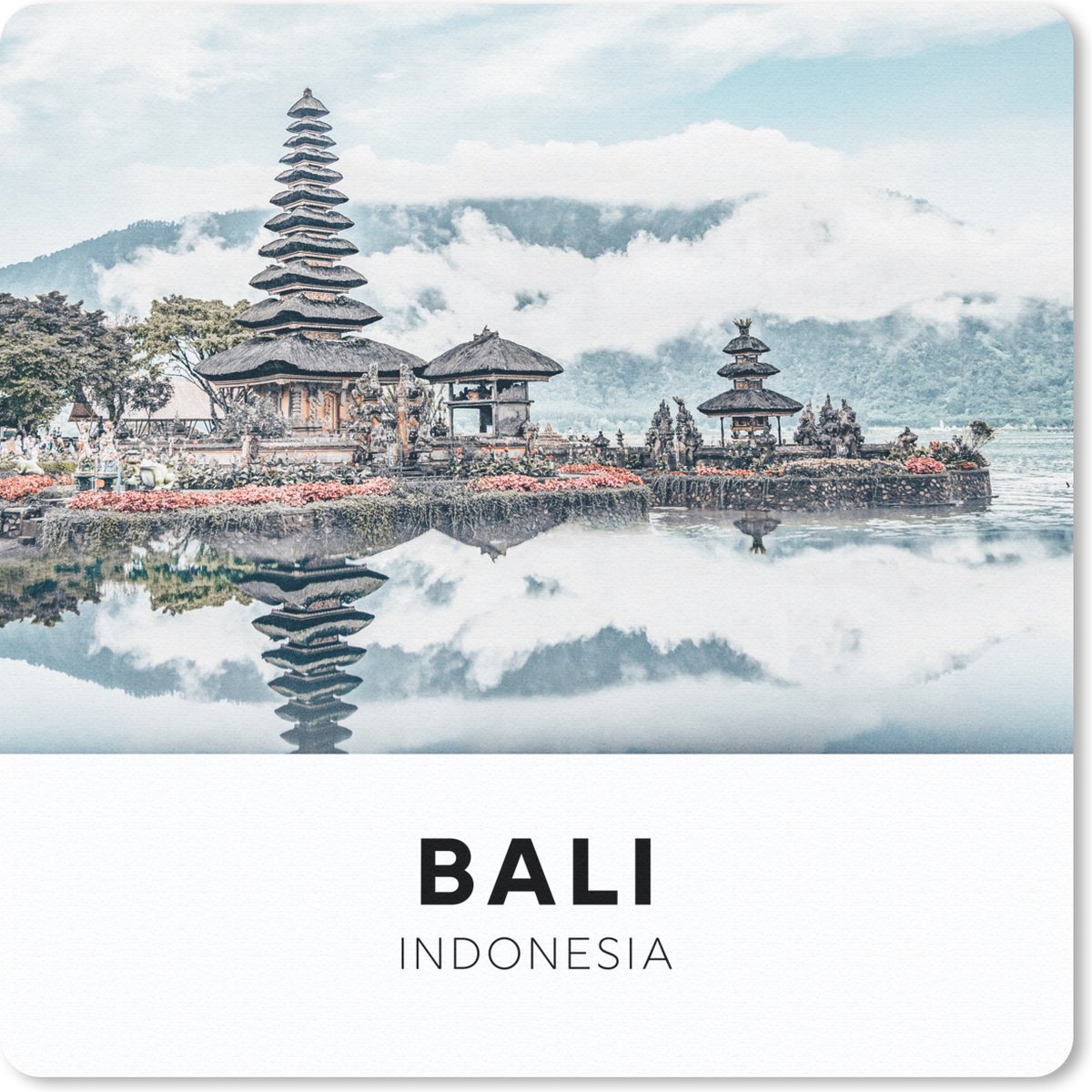 Muismat 30x30 cm - Mousepad Bali - Indonesië - Wolken - Muismatten