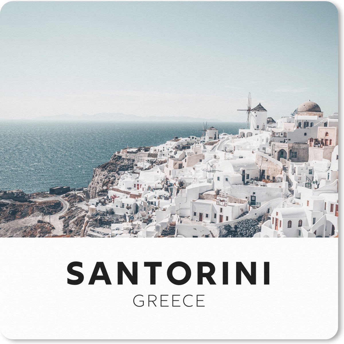 Muismat 20x20 cm - Mousepad Griekenland - Santorini - Architectuur - Muismatten
