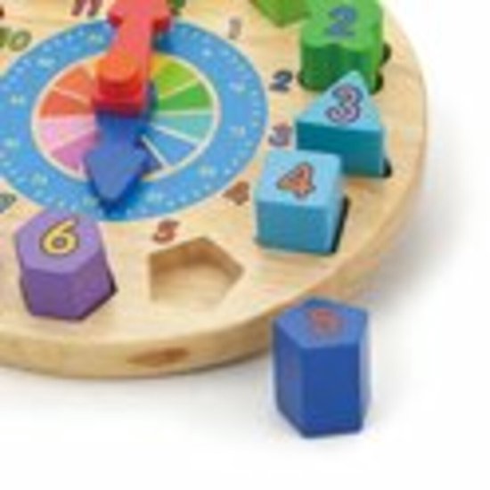 Thumbnail van een extra afbeelding van het spel Melissa & Doug Vormensorteerklok - Educatief houten speelgoed