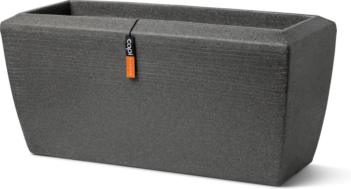 Capi Europe Jardinière rectangulaire basse Arc Granite - 90x35x40 - Anthracite