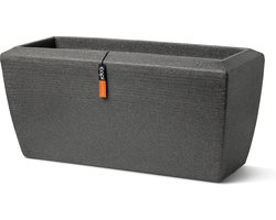 Capi Europe - Bloembak rechthoek laag Arc Granite - 90x35x40 - Antraciet - Bloempot Voor binnen en buiten - Beschikbaar in XL formaten - Breukbestendig - 100% Recyclebaar - Levenslang garantie - NATS8062