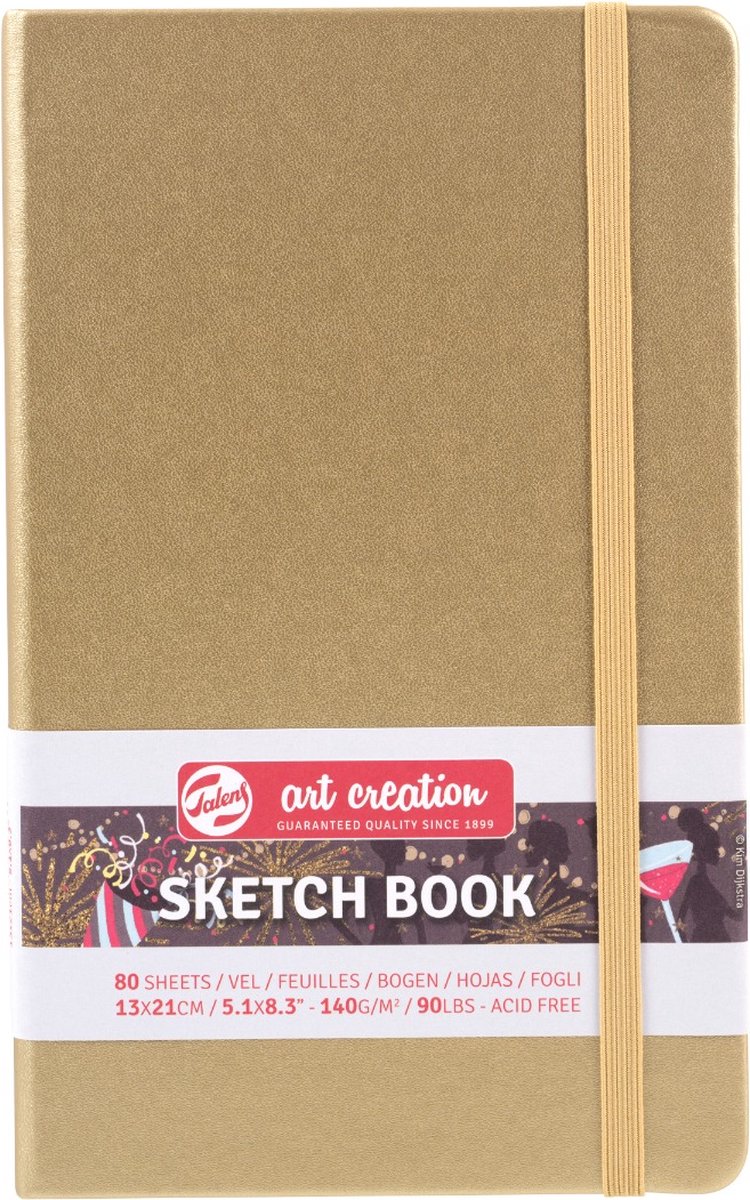 Art creation schetsboek 13×21 cm 140g white gold