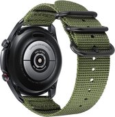 Strap-it Smartwatch bandje 22mm - nylon gesp horlogebandje geschikt voor Samsung Galaxy Watch 46mm / Galaxy Watch 3 45mm / Gear S3 Classic & Frontier - Amazfit GTR 47mm / GTR 2 / GTR 3 - Polar Vantage M / Grit X - Groen