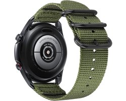 Strap-it Smartwatch bandje 22mm - nylon gesp horlogebandje geschikt voor Samsung Galaxy Watch 46mm / Galaxy Watch 3 45mm / Gear S3 Classic & Frontier - Amazfit GTR 47mm / GTR 2 / GTR 3 - Polar Vantage M / Grit X - Groen