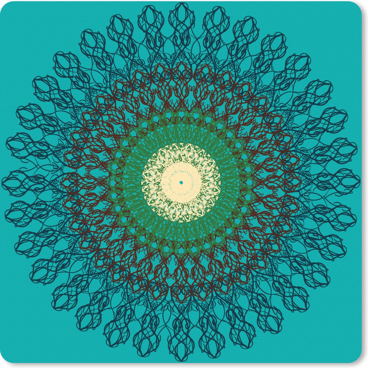 Muismat XXL 50x50 cm - Bureau onderlegger - Bureau mat Mandala - Design - Patronen - Filigraan - Bureaumat - Gaming mousepad xl - Bureaulegger groot - Computer deskmat