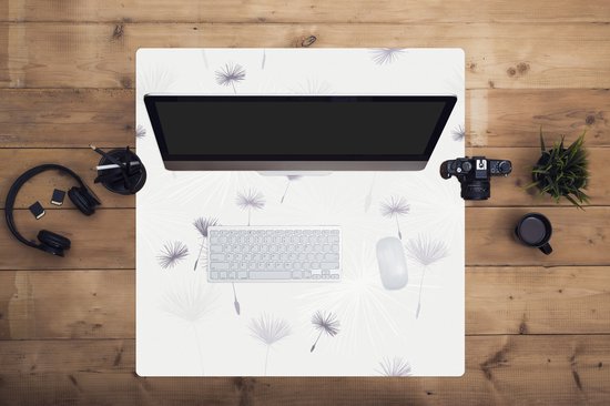 Muismat XXL 80x80 cm - Bureau onderlegger - Bureau mat Design - Paardenbloem - Bloemen - Bureaumat - Gaming mousepad xl - Bureaulegger groot - Computer deskmat