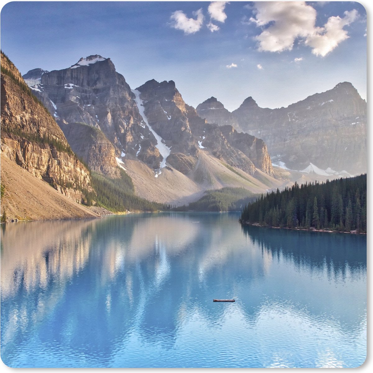 Muismat XXL 60x60 cm - Bureau onderlegger - Bureau mat Moraine Lake bij de provincie Alberta in Canada - Bureaumat - Gaming mousepad xl - Bureaulegger groot - Computer deskmat