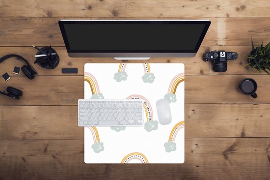 Tapis de souris XXL - Sous-main - Tapis de bureau - Filles - Motifs - Arc-en-ciel - 50x50 cm - Tapis de souris XXL