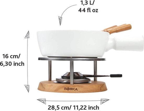 Boska Fondueset Bianco - Kaas fondue - voor 875 gram Kaas - 1,3 L - Boska