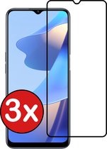 Screenprotector Geschikt voor OPPO A16s Screenprotector Glas Gehard Tempered Glass Full Cover - Screenprotector Geschikt voor OPPO A16s Screen Protector Screen Cover - 3 PACK