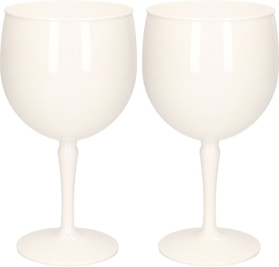 2x stuks onbreekbaar martini glas wit kunststof 40 cl/400 ml - Onbreekbare cocktailglazen