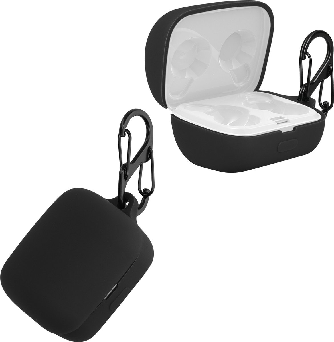kwmobile hoes geschikt voor Sony LinkBuds WF-L900 - Siliconen cover voor oordopjes in zwart