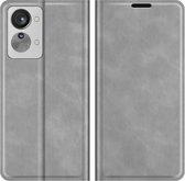 Cazy OnePlus Nord 2T Hoesje - Portemonnee Book Case - Kunstleer - Grijs