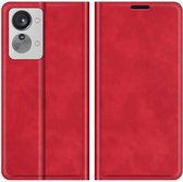 Cazy OnePlus Nord 2T Hoesje - Portemonnee Book Case - Kunstleer - Rood