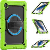 Case2go - Tablet Hoes geschikt voor Samsung Galaxy Tab A8 (2022 & 2021) - 10.5 Inch - Heavy Duty Case met Ingebouwde Screenprotector en Schouderriem - Groen