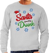 Foute Kersttrui / sweater - Santa is a little drunk - grijs voor heren - kerstkleding / kerst outfit XXL