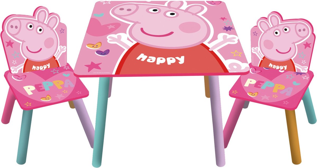 Nickelodeon Tafelset Peppa Pig - 3-delig meubel - 2 Stoelen en kindertafel