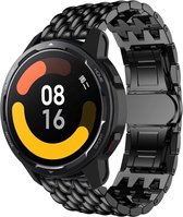 Stalen Smartwatch bandje - Geschikt voor Xiaomi Watch S1 / Watch S1 Pro / Watch 2 Pro stalen draak band - zwart - Strap-it Horlogeband / Polsband / Armband