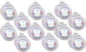 24x Transparant parelmoer glazen kerstballen 8 cm glans en mat - Kerstboomversiering transparant parelmoer