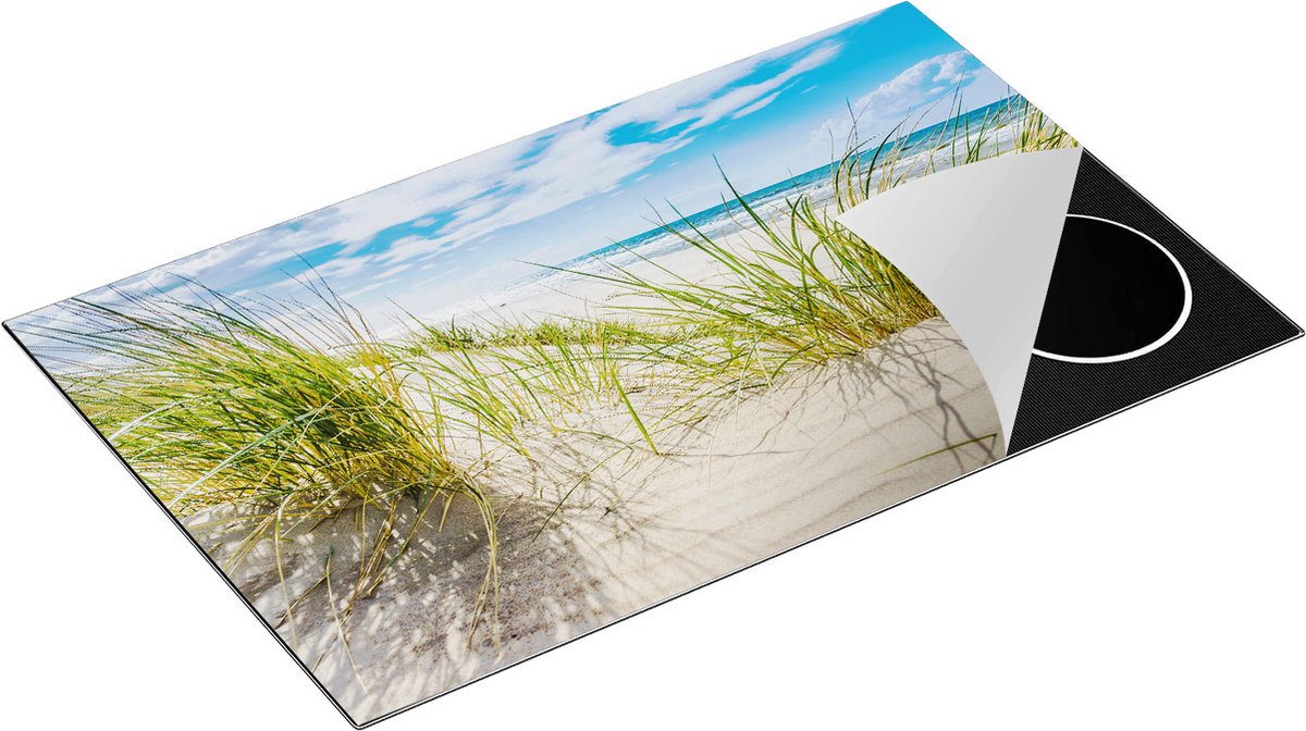 Chefcare Inductie Beschermer Strand en Zee vanuit de Duinen - 85x50 cm - Afdekplaat Inductie - Kookplaat Beschermer - Inductie Mat