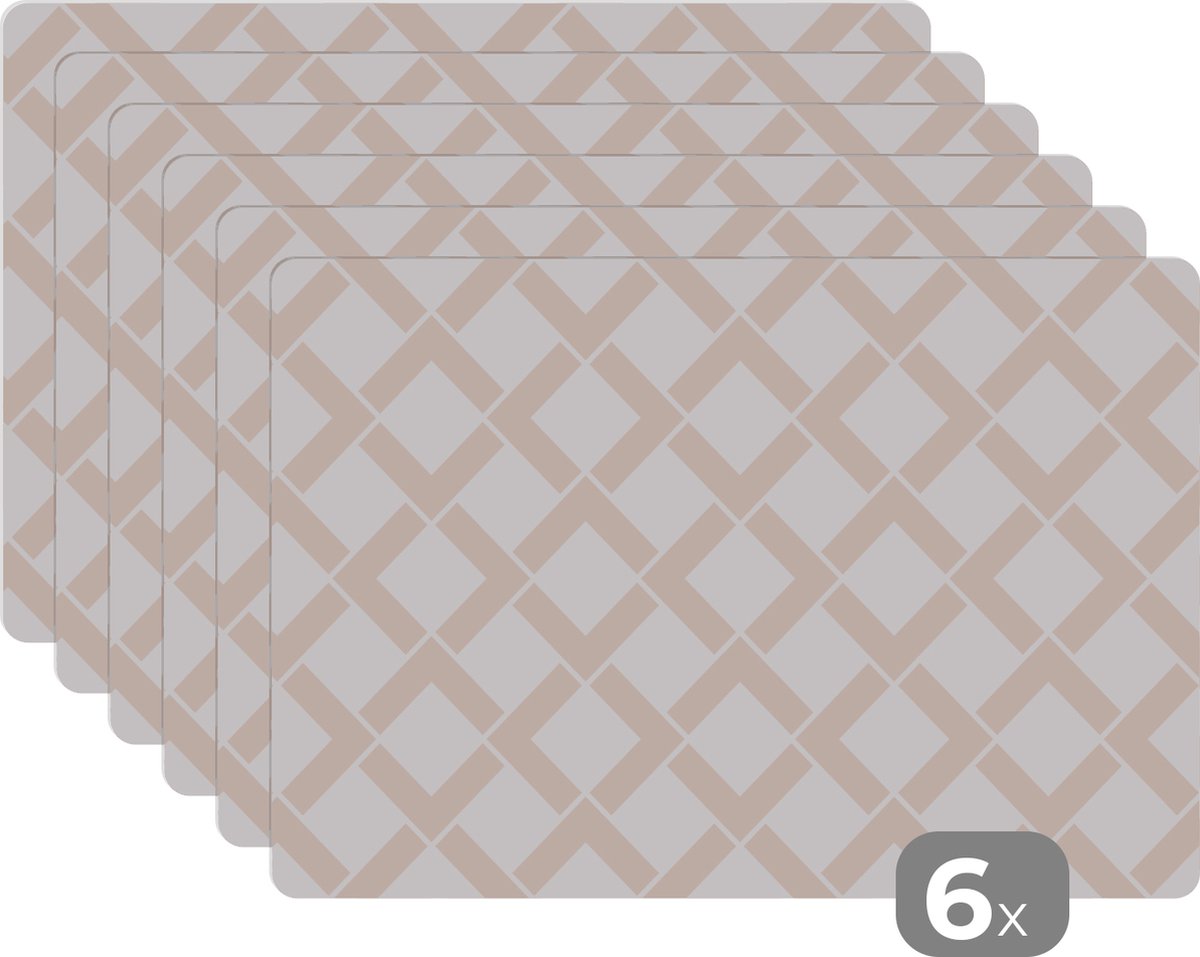 Placemats - Onderlegger - Patronen - Design - Lijn - Keuken - 45x30 cm - Placemat - 6 stuks