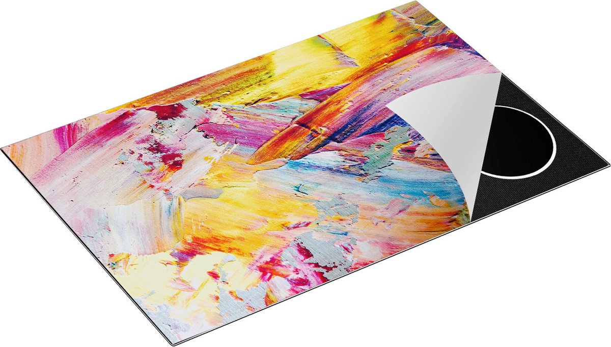 Chefcare Inductie Beschermer Abstracte Kunst - Aquarel Gemengde Kleuren - 80,2x52,2 cm - Afdekplaat Inductie - Kookplaat Beschermer - Inductie Mat